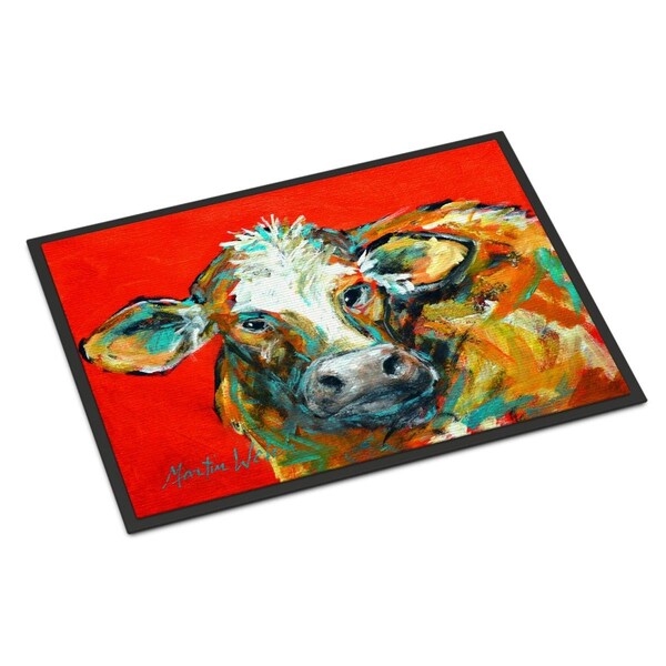Carolines Treasures 18 x 27 in. Caught Red Handed Cow Indoor or Outdoor Mat MW1272MAT - main